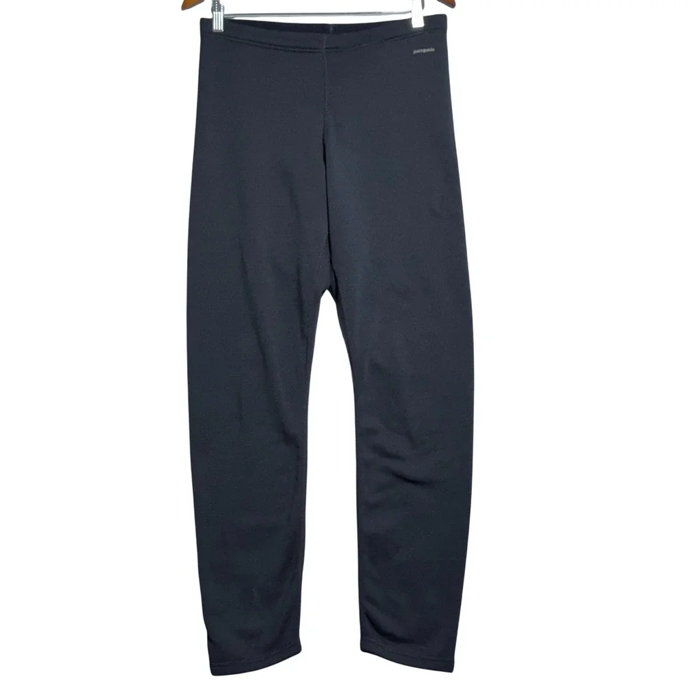 Patagonia Capilene Base Layer Leggings Mens Size‎ Medium Fleece Black Gorpcore